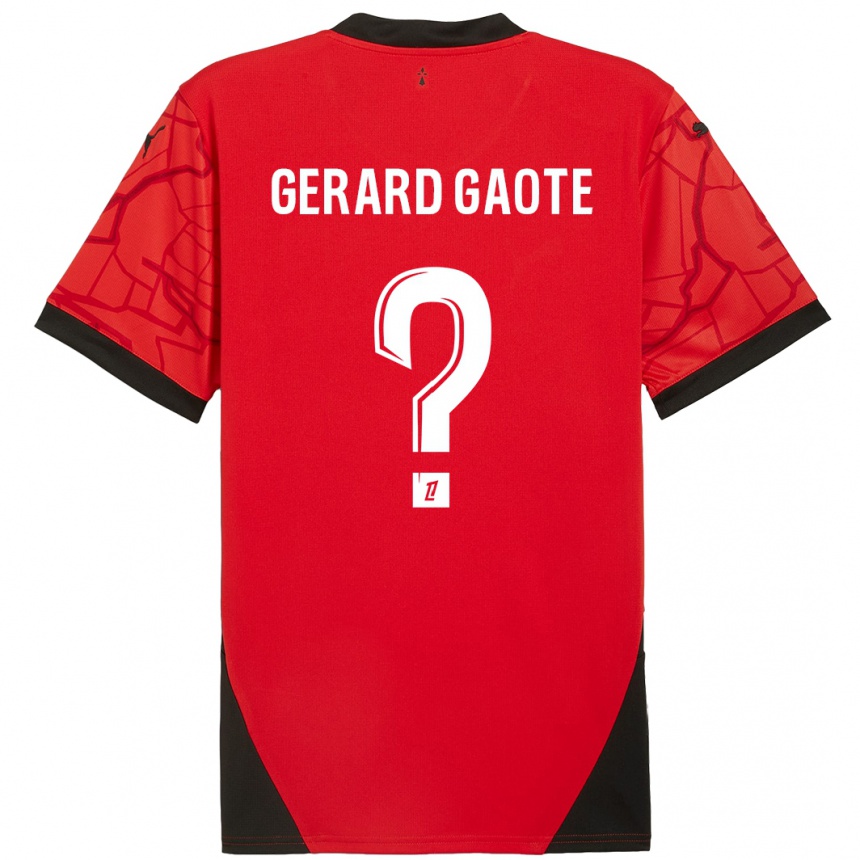 Niño Fútbol Camiseta Steven Gerard Gaote #0 Rojo Negro 1ª Equipación 2024/25 Argentina