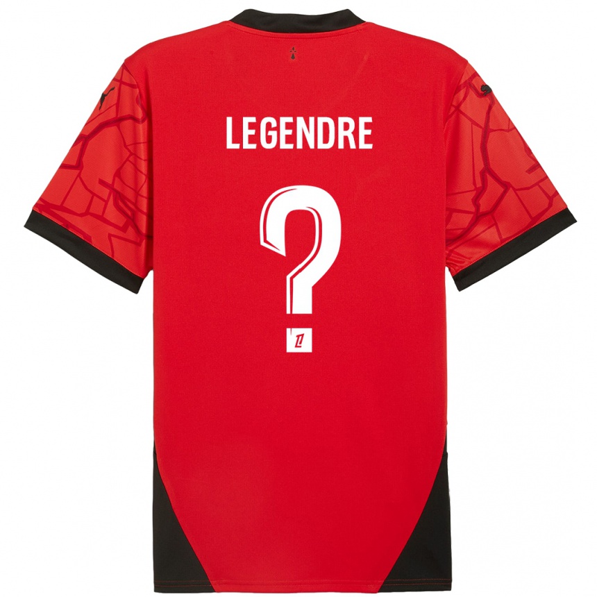 Niño Fútbol Camiseta Elias Legendre Quiñonez #0 Rojo Negro 1ª Equipación 2024/25 Argentina