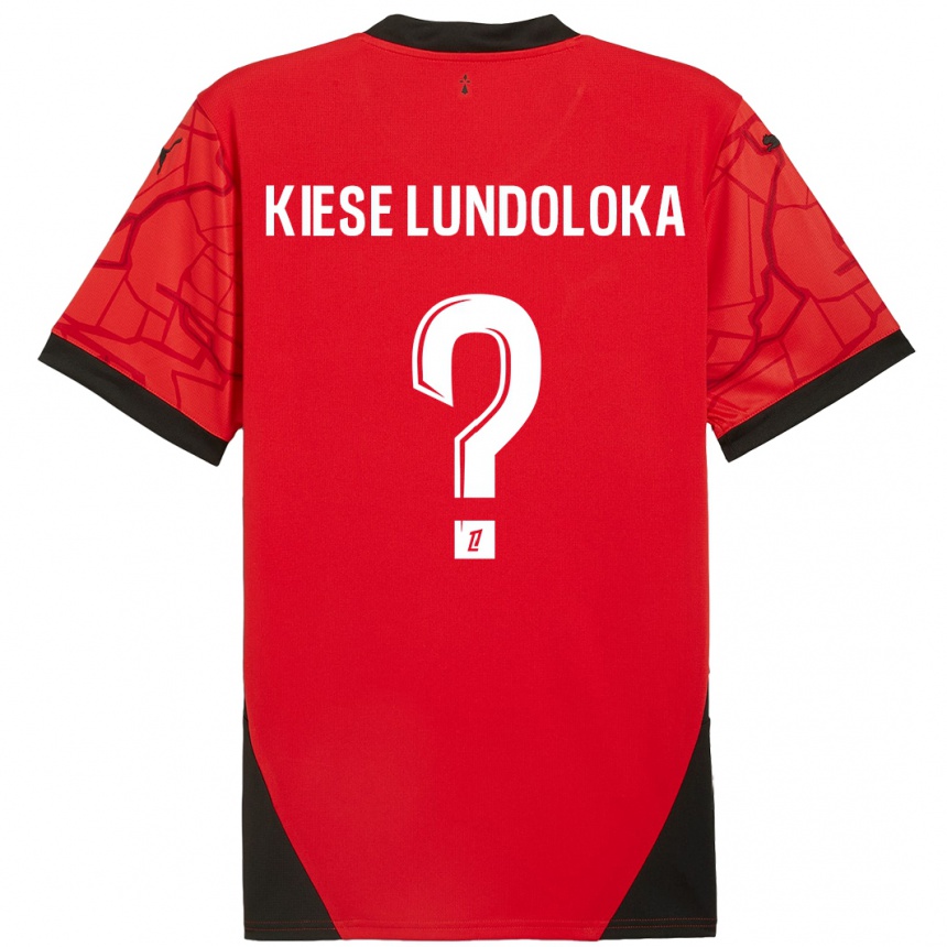 Niño Fútbol Camiseta Jeanslor Kiese Lundoloka #0 Rojo Negro 1ª Equipación 2024/25 Argentina