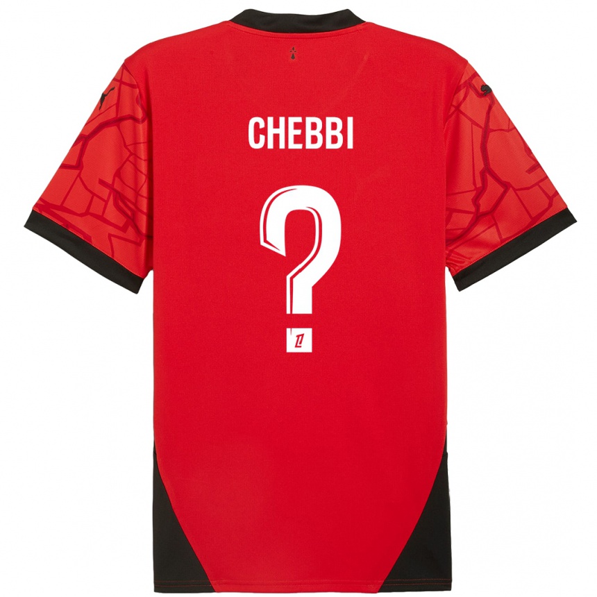 Niño Fútbol Camiseta Mohamed Chebbi #0 Rojo Negro 1ª Equipación 2024/25 Argentina