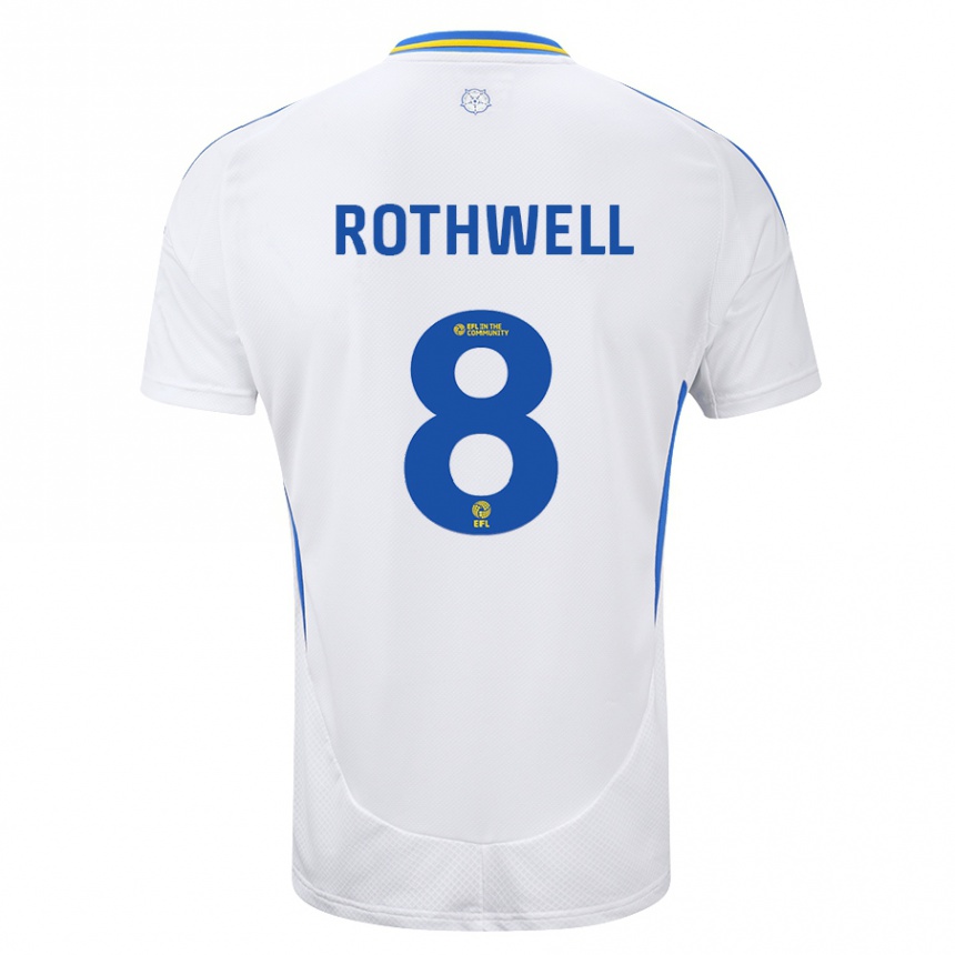 Niño Fútbol Camiseta Joe Rothwell #8 Blanco Azul 1ª Equipación 2024/25 Argentina