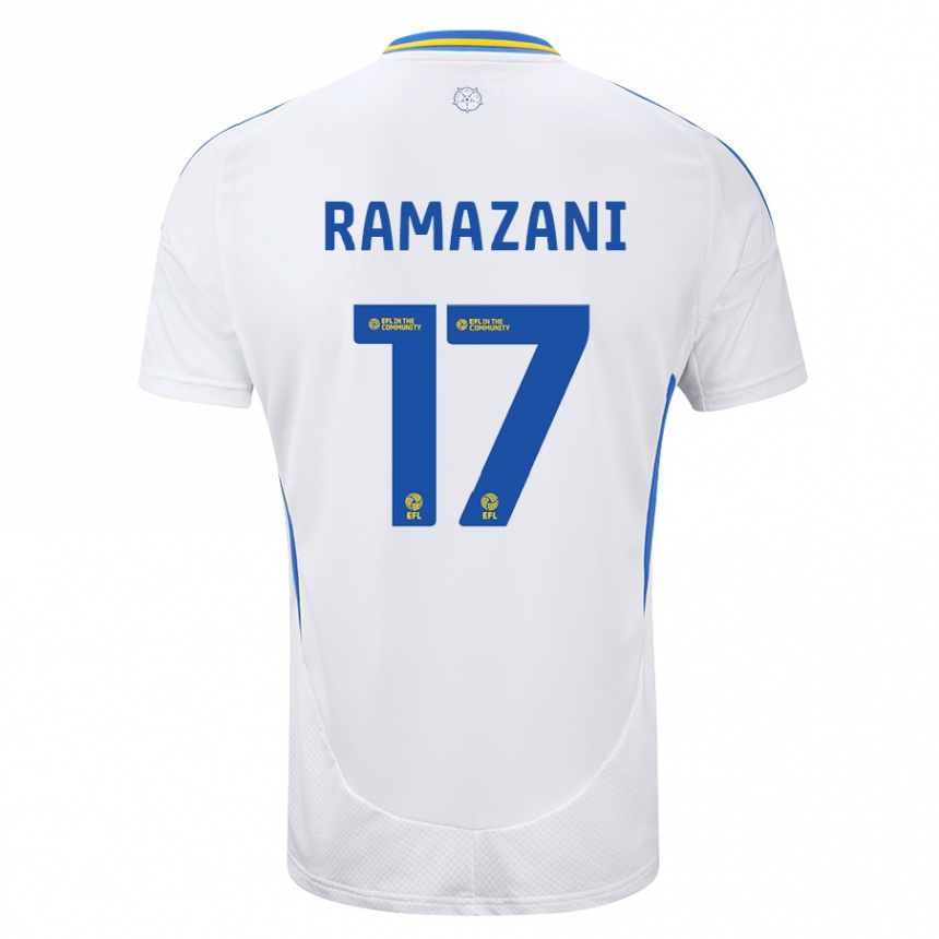 Niño Fútbol Camiseta Largie Ramazani #17 Blanco Azul 1ª Equipación 2024/25 Argentina