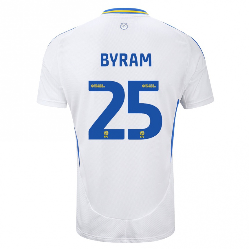 Niño Fútbol Camiseta Sam Byram #25 Blanco Azul 1ª Equipación 2024/25 Argentina