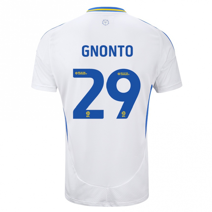 Niño Fútbol Camiseta Wilfried Gnonto #29 Blanco Azul 1ª Equipación 2024/25 Argentina