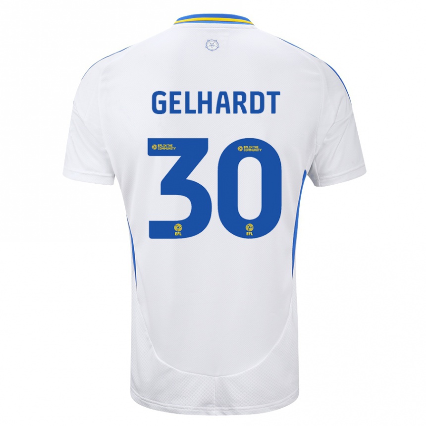 Niño Fútbol Camiseta Joe Gelhardt #30 Blanco Azul 1ª Equipación 2024/25 Argentina