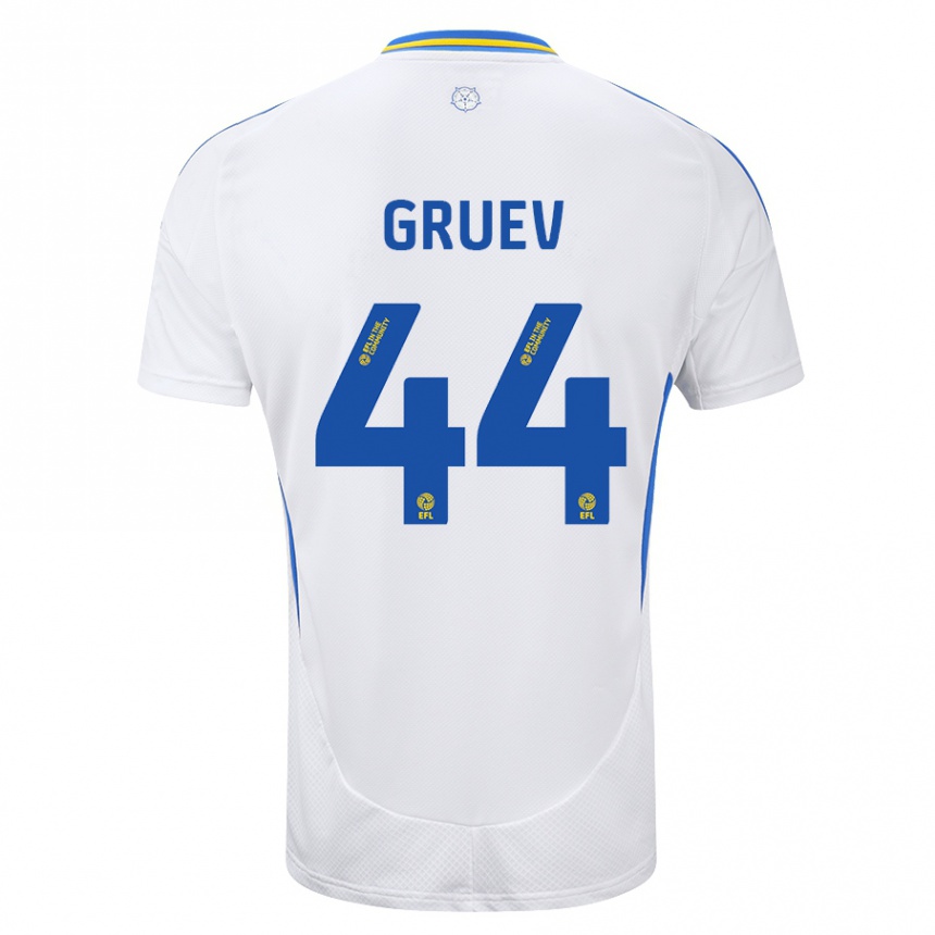 Niño Fútbol Camiseta Ilia Gruev #44 Blanco Azul 1ª Equipación 2024/25 Argentina