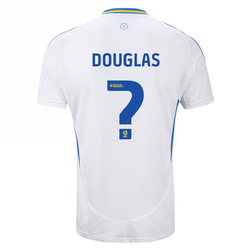 Niño Fútbol Camiseta Connor Douglas #0 Blanco Azul 1ª Equipación 2024/25 Argentina