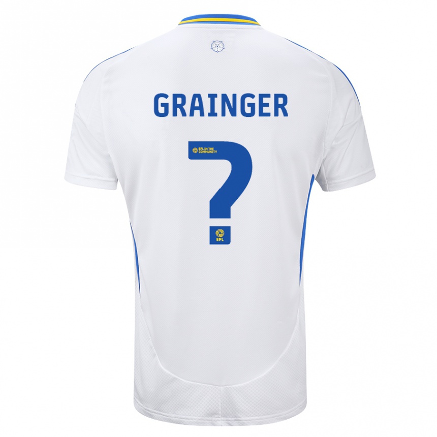 Niño Fútbol Camiseta Owen Grainger #0 Blanco Azul 1ª Equipación 2024/25 Argentina