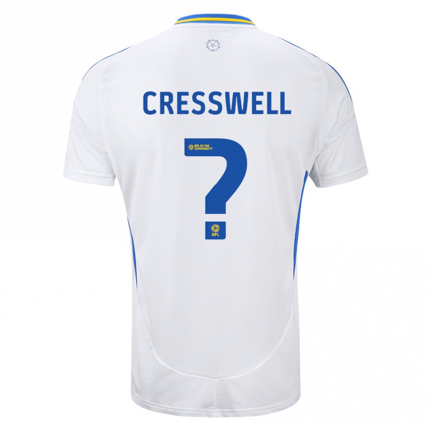 Niño Fútbol Camiseta Alfie Cresswell #0 Blanco Azul 1ª Equipación 2024/25 Argentina