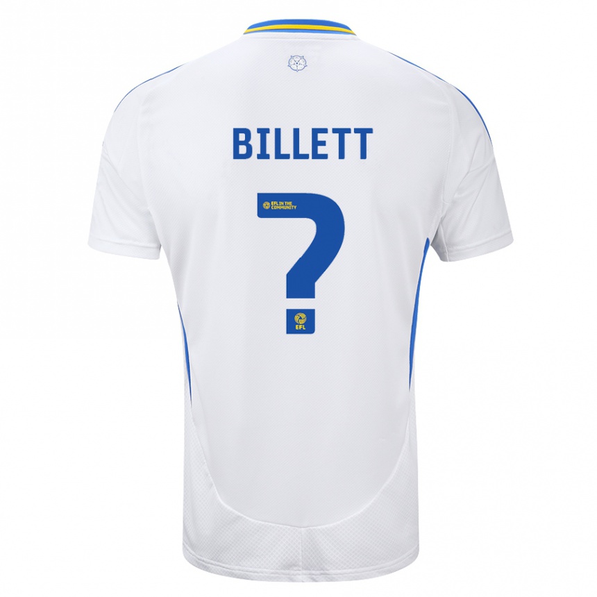 Niño Fútbol Camiseta Joe Billett #0 Blanco Azul 1ª Equipación 2024/25 Argentina