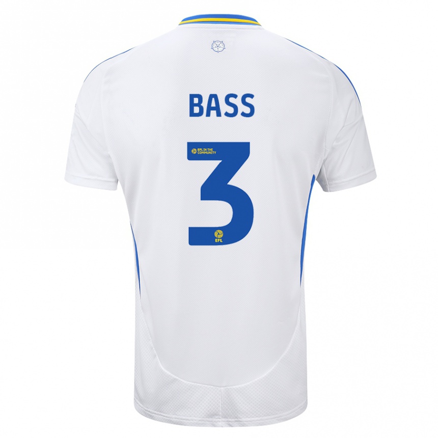 Niño Fútbol Camiseta Rebekah Bass #3 Blanco Azul 1ª Equipación 2024/25 Argentina