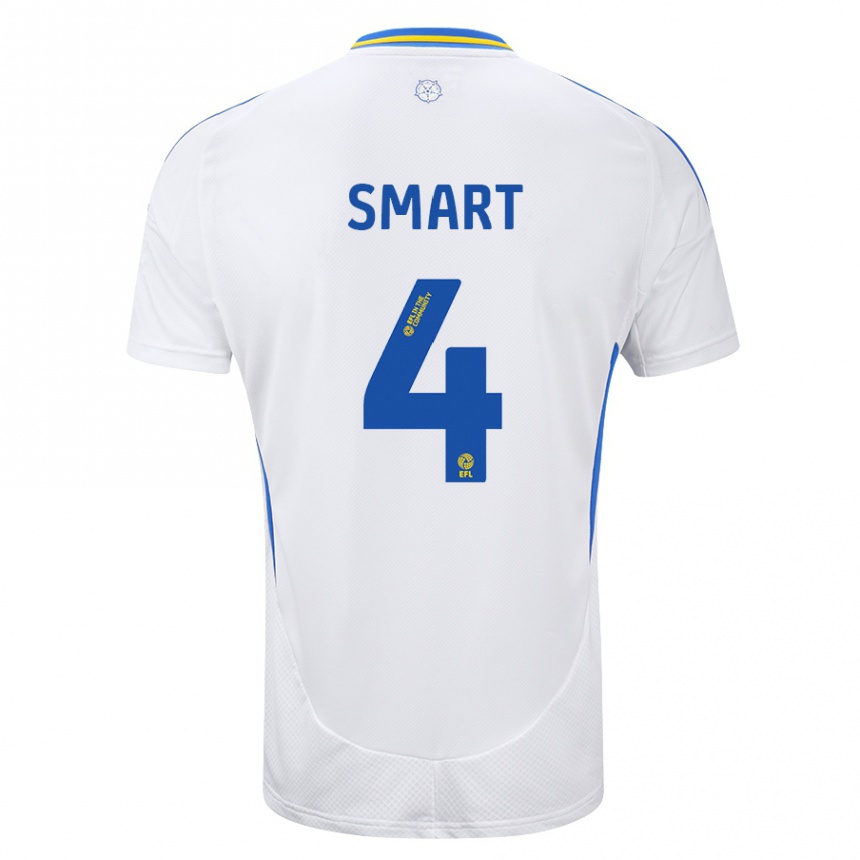 Niño Fútbol Camiseta Olivia Smart #4 Blanco Azul 1ª Equipación 2024/25 Argentina