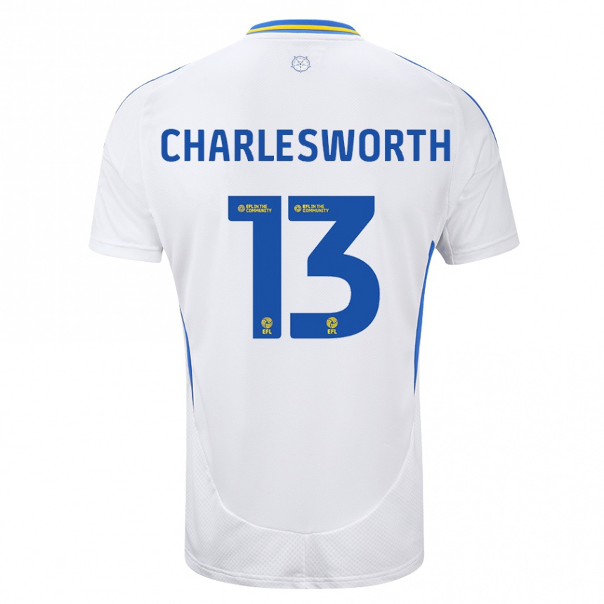 Niño Fútbol Camiseta Millie Robshaw-Charlesworth #13 Blanco Azul 1ª Equipación 2024/25 Argentina