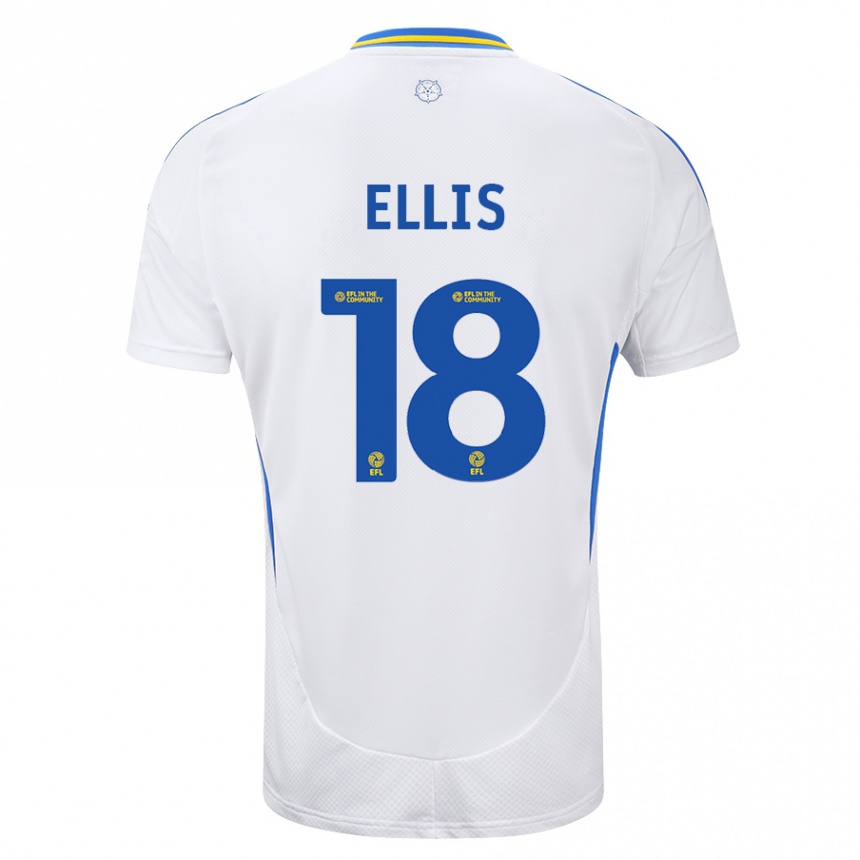 Niño Fútbol Camiseta Macy Ellis #18 Blanco Azul 1ª Equipación 2024/25 Argentina