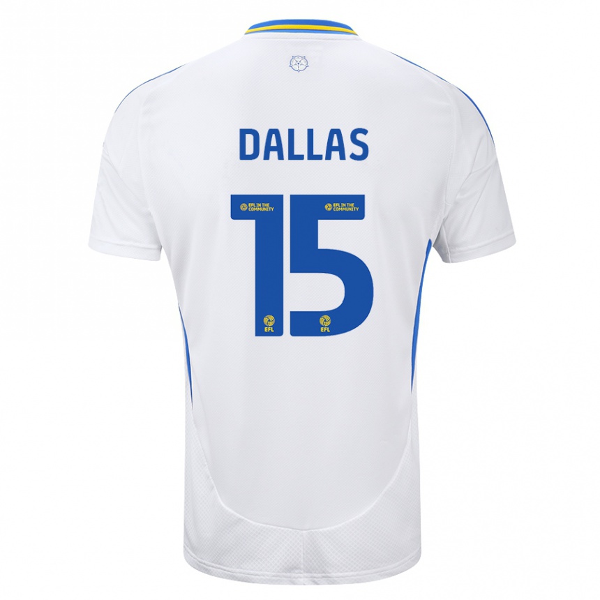 Niño Fútbol Camiseta Stuart Dallas #15 Blanco Azul 1ª Equipación 2024/25 Argentina