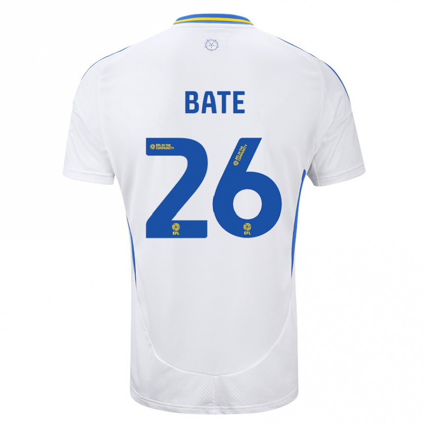 Niño Fútbol Camiseta Lewis Bate #26 Blanco Azul 1ª Equipación 2024/25 Argentina