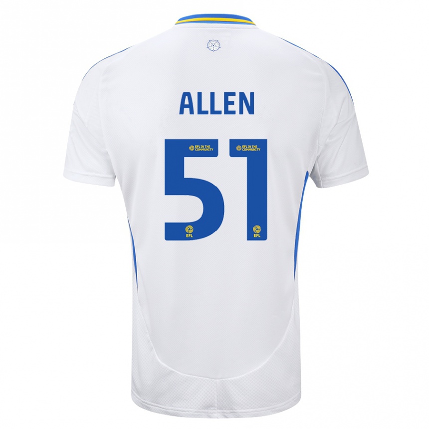 Niño Fútbol Camiseta Charlie Allen #51 Blanco Azul 1ª Equipación 2024/25 Argentina