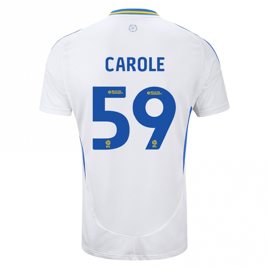 Niño Fútbol Camiseta Keenan Carole #59 Blanco Azul 1ª Equipación 2024/25 Argentina