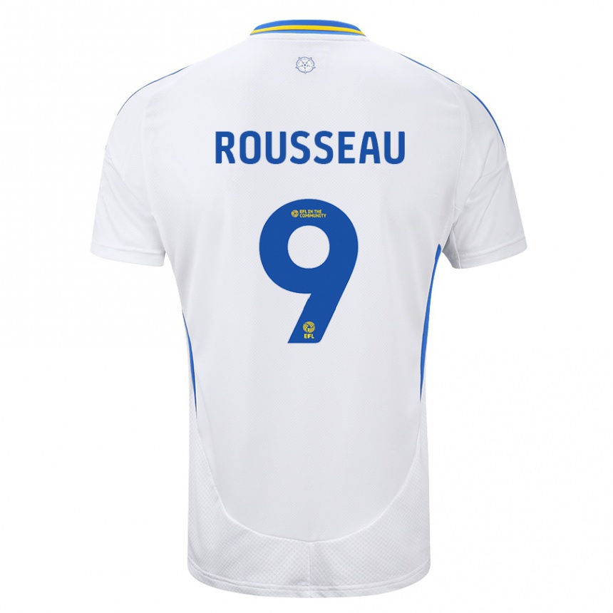 Niño Fútbol Camiseta Jess Rousseau #9 Blanco Azul 1ª Equipación 2024/25 Argentina