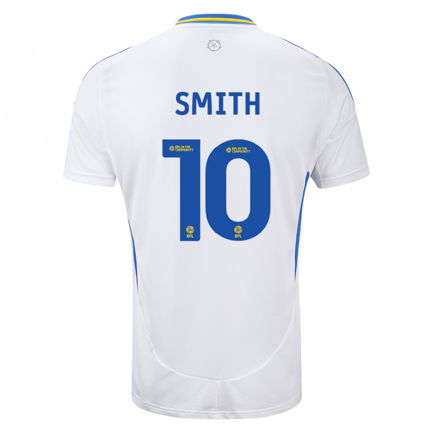 Niño Fútbol Camiseta Kathryn Smith #10 Blanco Azul 1ª Equipación 2024/25 Argentina