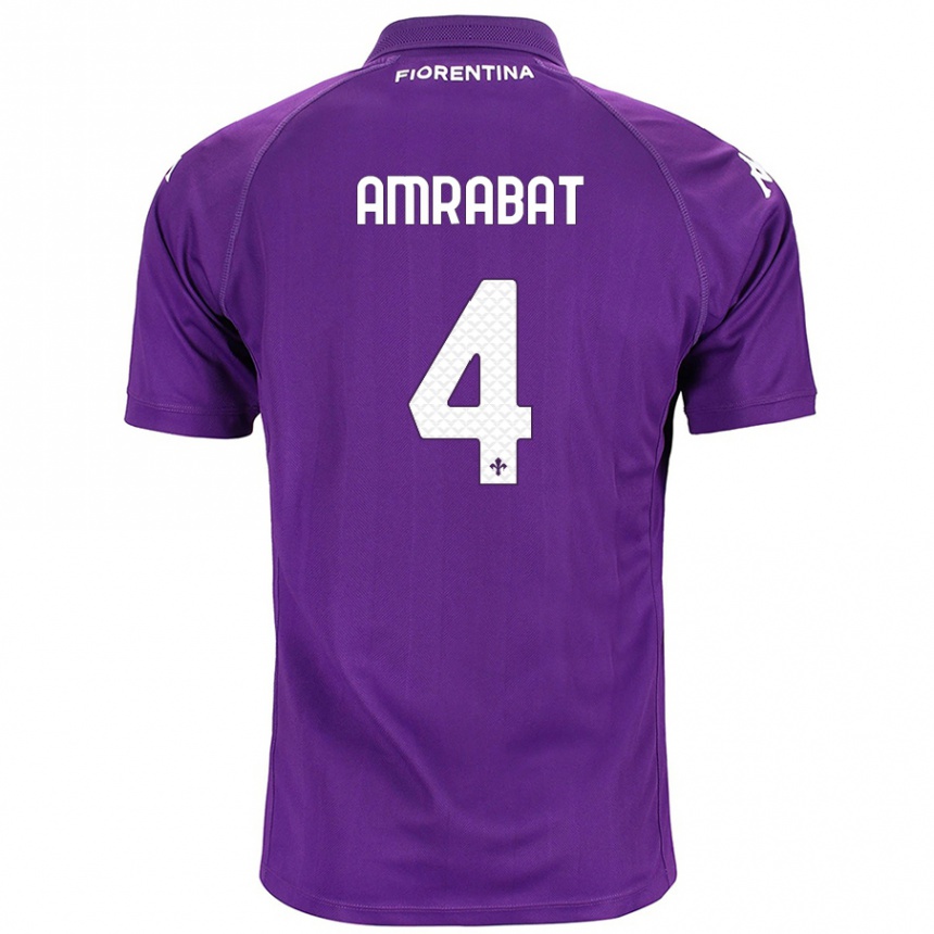 Niño Fútbol Camiseta Sofyan Amrabat #4 Morado 1ª Equipación 2024/25 Argentina