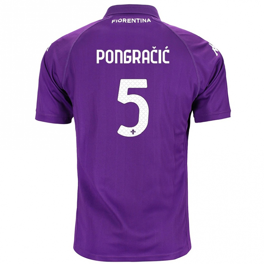 Niño Fútbol Camiseta Marin Pongračić #5 Morado 1ª Equipación 2024/25 Argentina