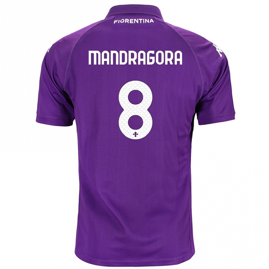 Niño Fútbol Camiseta Rolando Mandragora #8 Morado 1ª Equipación 2024/25 Argentina