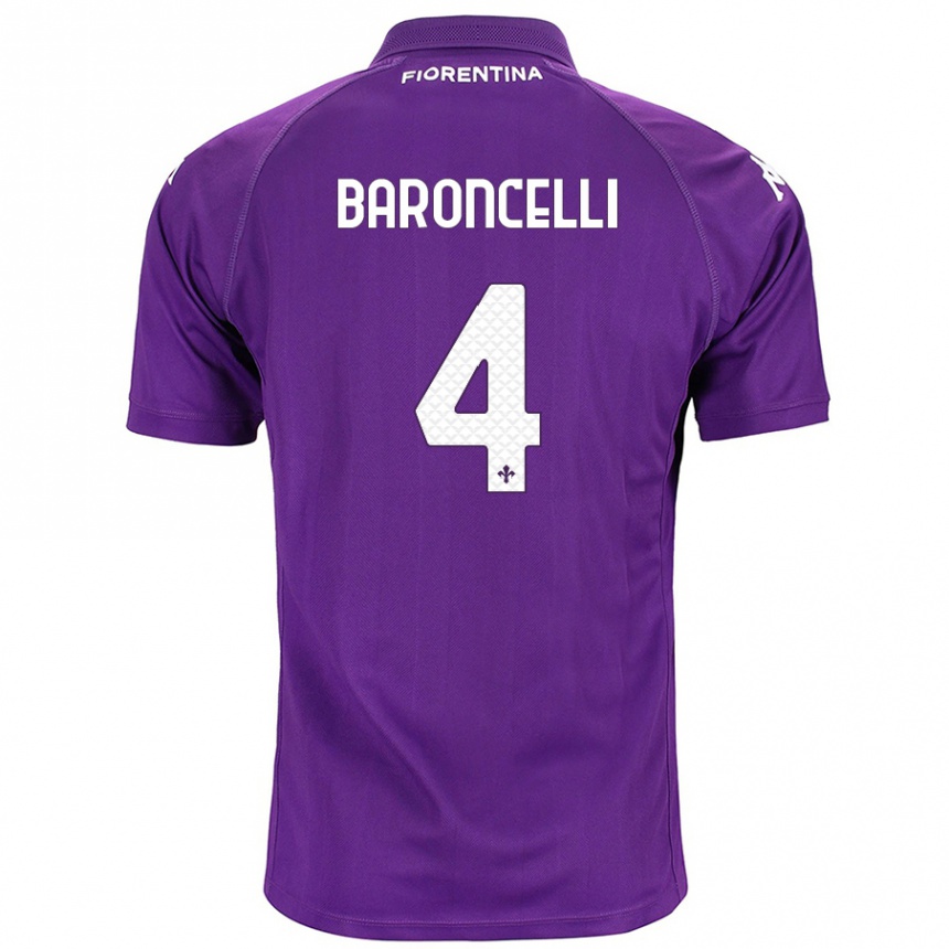 Niño Fútbol Camiseta Leonardo Baroncelli #4 Morado 1ª Equipación 2024/25 Argentina