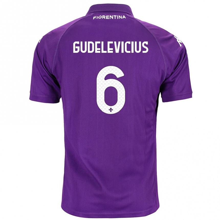 Niño Fútbol Camiseta Ernestas Gudelevicius #6 Morado 1ª Equipación 2024/25 Argentina