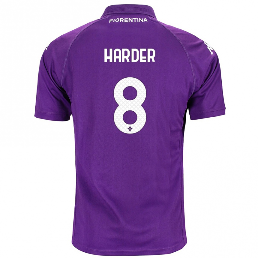 Niño Fútbol Camiseta Jonas Harder #8 Morado 1ª Equipación 2024/25 Argentina