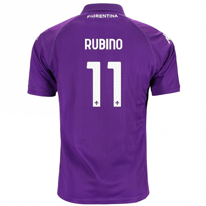 Niño Fútbol Camiseta Tommaso Rubino #11 Morado 1ª Equipación 2024/25 Argentina