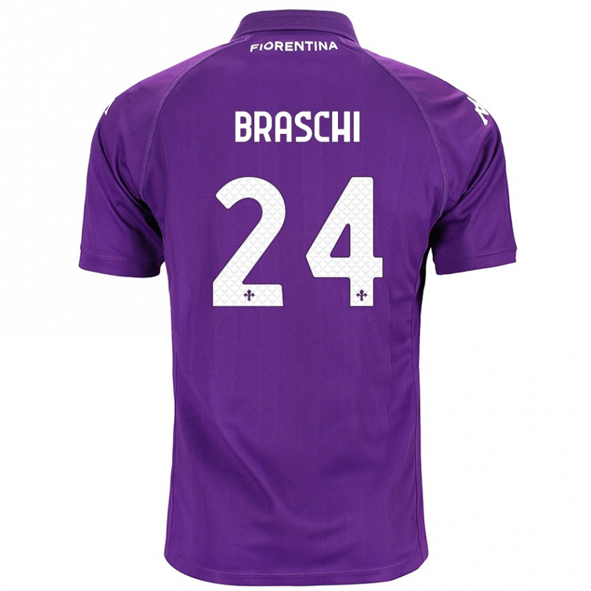 Niño Fútbol Camiseta Riccardo Braschi #24 Morado 1ª Equipación 2024/25 Argentina