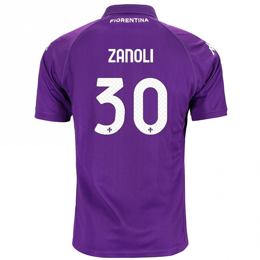 Niño Fútbol Camiseta Martina Zanoli #30 Morado 1ª Equipación 2024/25 Argentina