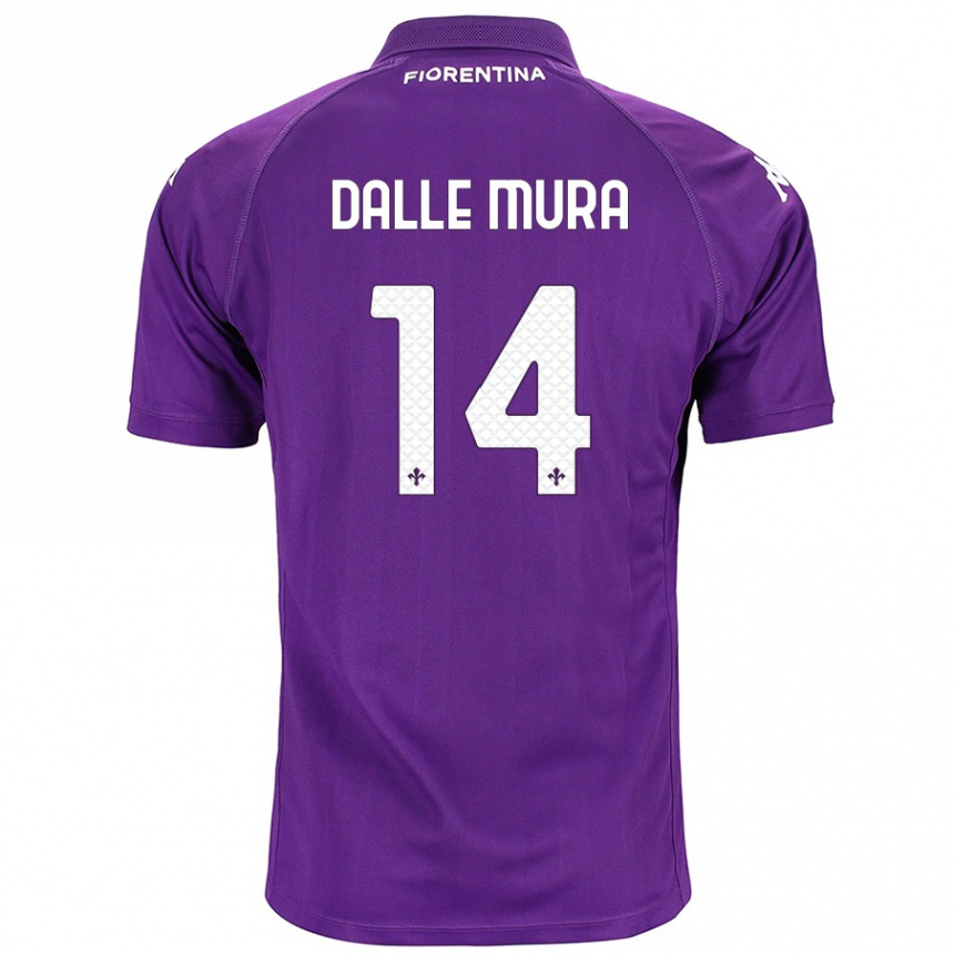 Niño Fútbol Camiseta Christian Dalle Mura #14 Morado 1ª Equipación 2024/25 Argentina