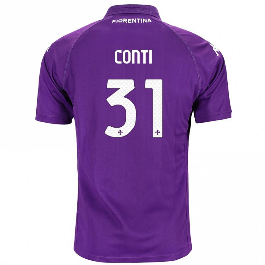 Niño Fútbol Camiseta Gabriele Conti #31 Morado 1ª Equipación 2024/25 Argentina