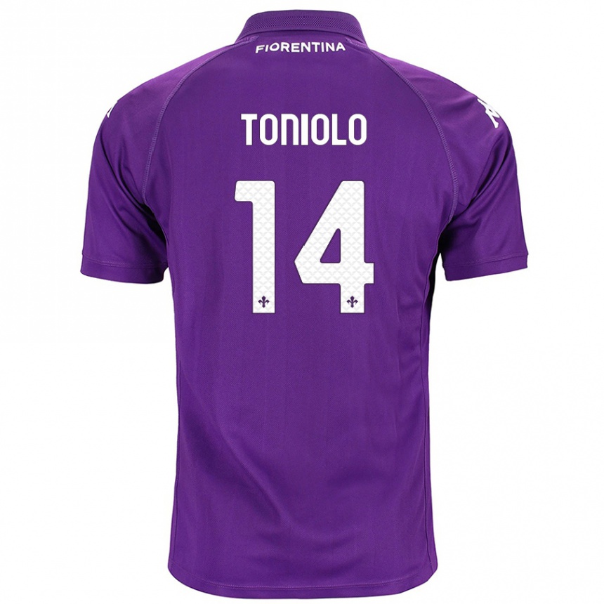 Niño Fútbol Camiseta Martina Toniolo #14 Morado 1ª Equipación 2024/25 Argentina