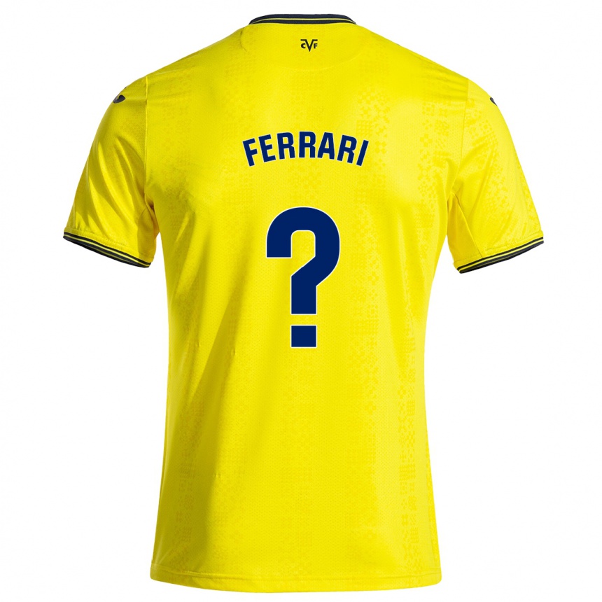 Niño Fútbol Camiseta Andrés Ferrari #0 Amarillo Negro 1ª Equipación 2024/25 Argentina