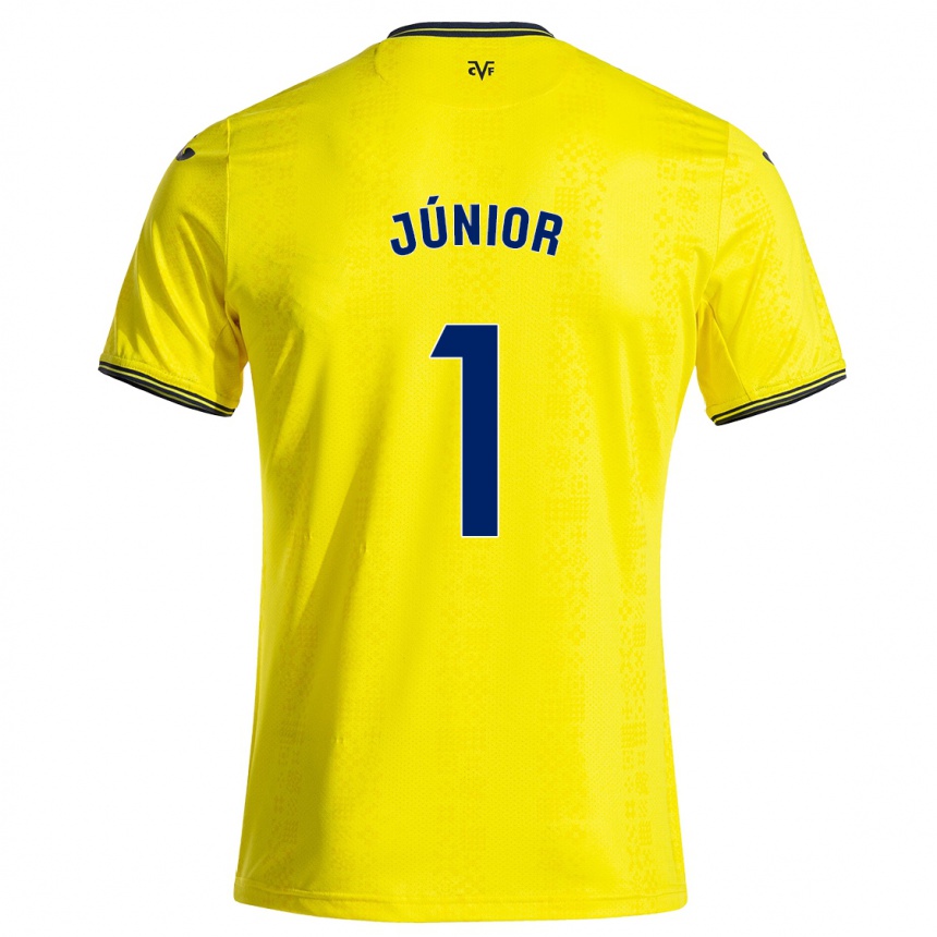 Niño Fútbol Camiseta Luiz Júnior #1 Amarillo Negro 1ª Equipación 2024/25 Argentina