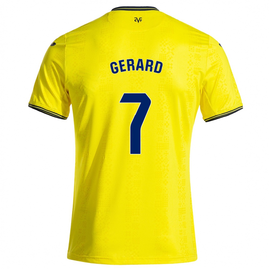 Niño Fútbol Camiseta Gerard Moreno #7 Amarillo Negro 1ª Equipación 2024/25 Argentina