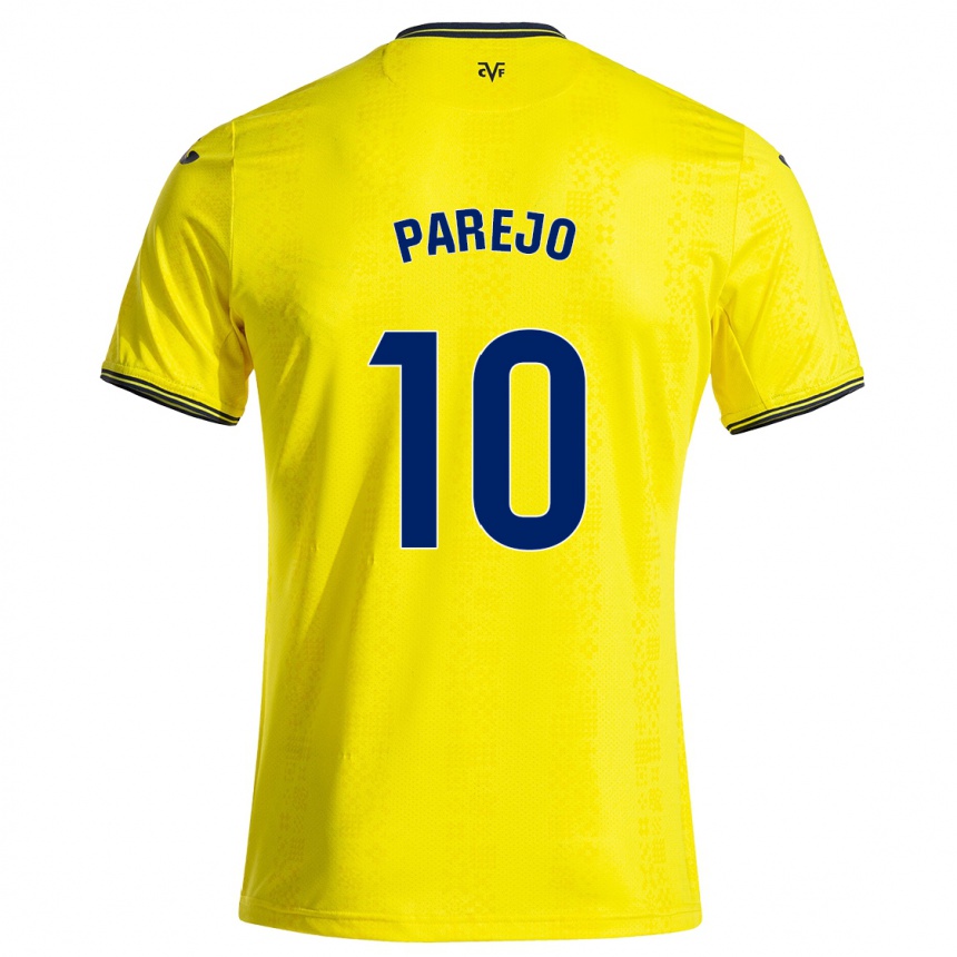 Niño Fútbol Camiseta Dani Parejo #10 Amarillo Negro 1ª Equipación 2024/25 Argentina