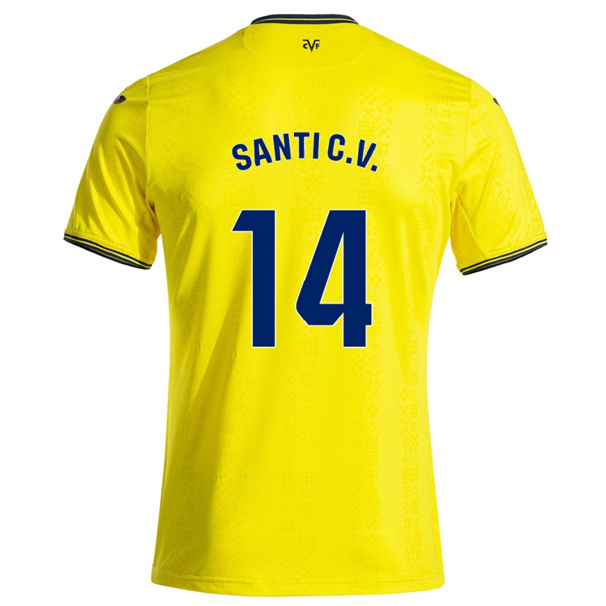 Niño Fútbol Camiseta Santi Comesaña #14 Amarillo Negro 1ª Equipación 2024/25 Argentina