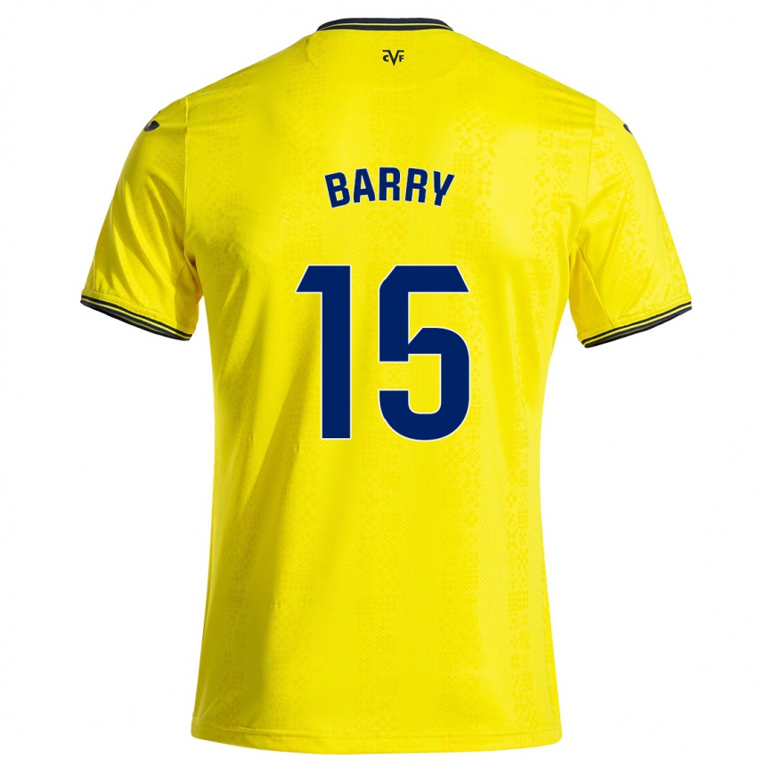 Niño Fútbol Camiseta Thierno Barry #15 Amarillo Negro 1ª Equipación 2024/25 Argentina