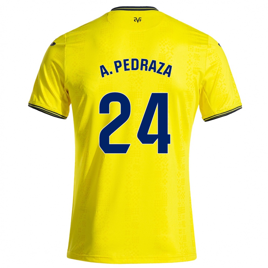 Niño Fútbol Camiseta Alfonso Pedraza #24 Amarillo Negro 1ª Equipación 2024/25 Argentina