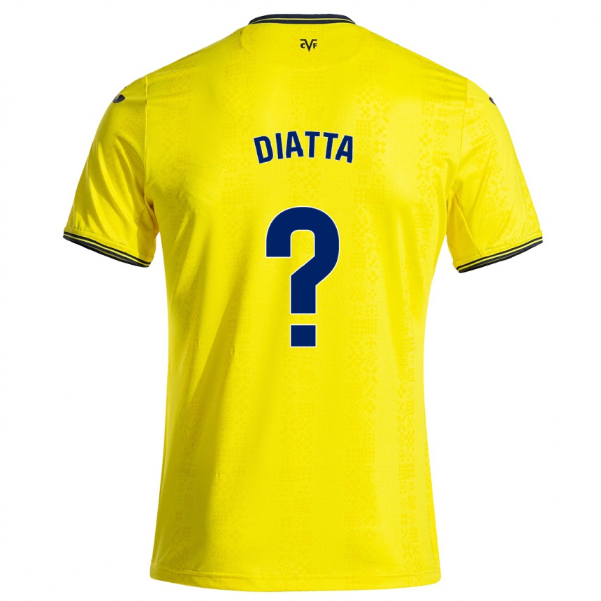 Niño Fútbol Camiseta Alassane Diatta #0 Amarillo Negro 1ª Equipación 2024/25 Argentina