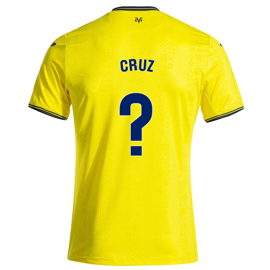 Niño Fútbol Camiseta Daniel Cruz #0 Amarillo Negro 1ª Equipación 2024/25 Argentina