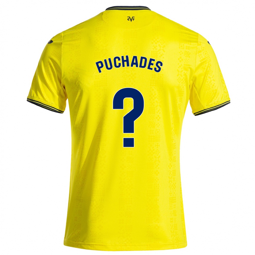 Niño Fútbol Camiseta Fran Puchades #0 Amarillo Negro 1ª Equipación 2024/25 Argentina