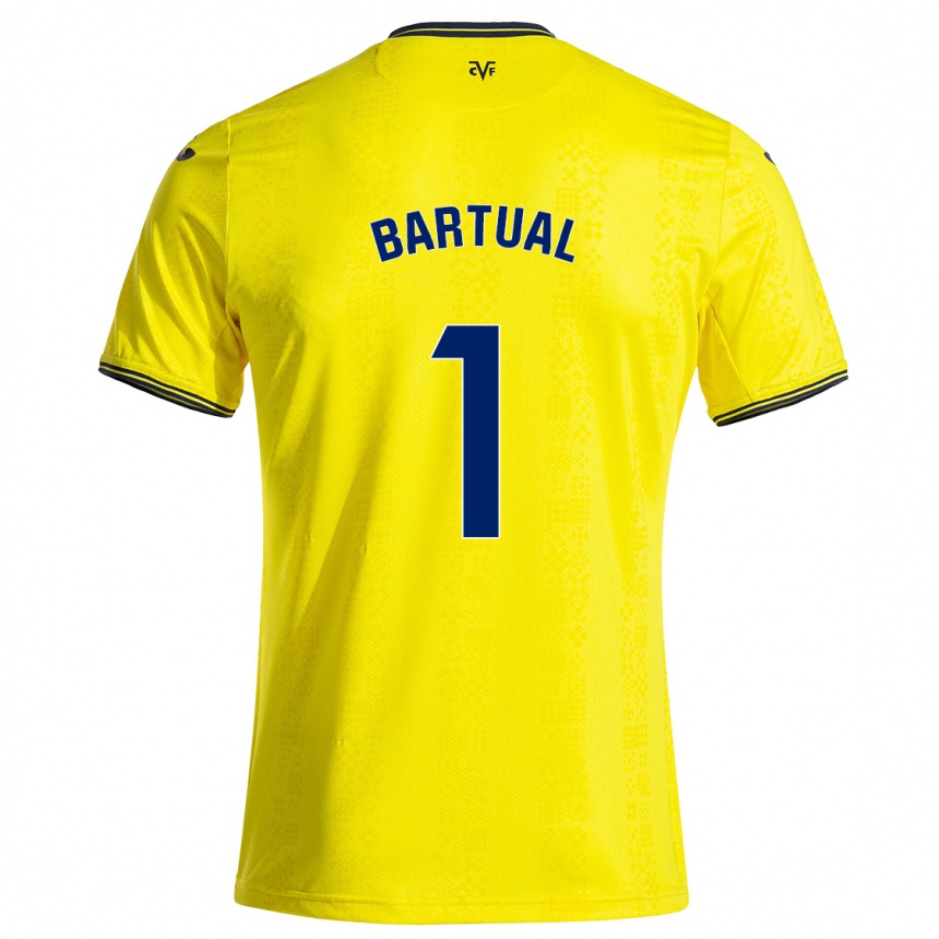 Niño Fútbol Camiseta Kike Bartual #1 Amarillo Negro 1ª Equipación 2024/25 Argentina