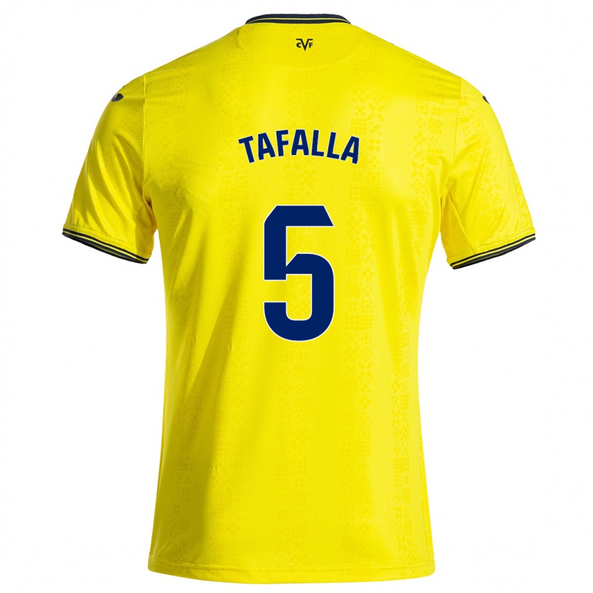 Niño Fútbol Camiseta Fran Tafalla #5 Amarillo Negro 1ª Equipación 2024/25 Argentina