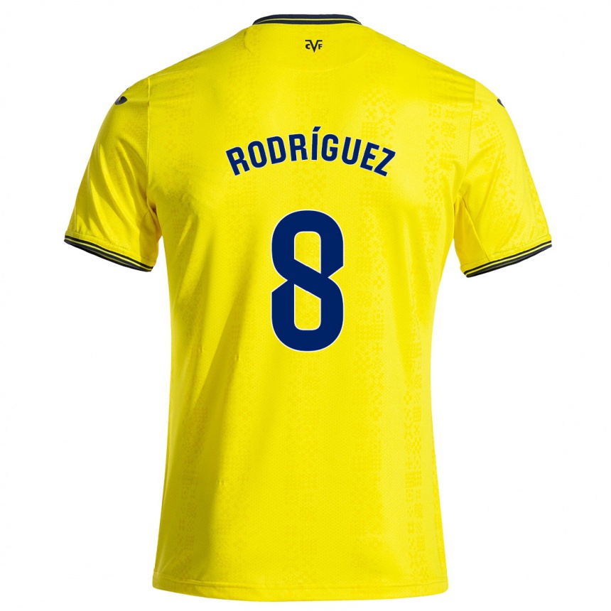 Niño Fútbol Camiseta Unai Rodríguez #8 Amarillo Negro 1ª Equipación 2024/25 Argentina