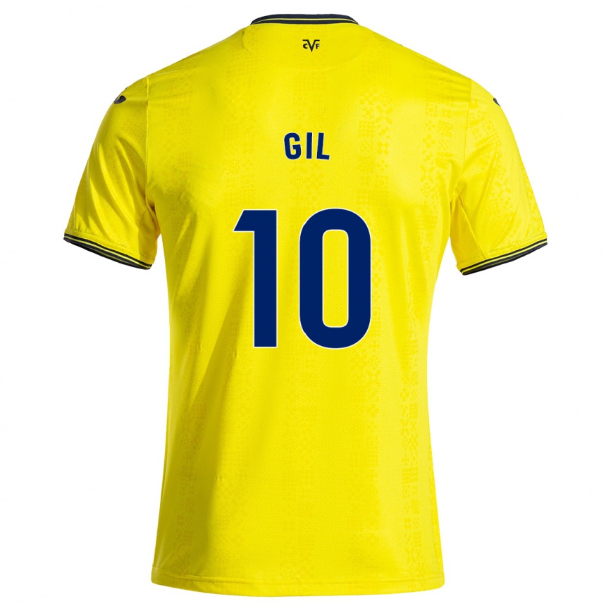 Niño Fútbol Camiseta Markel Gil #10 Amarillo Negro 1ª Equipación 2024/25 Argentina